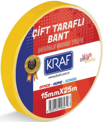 Kraf Çift Taraflı Bant 15mmX25m