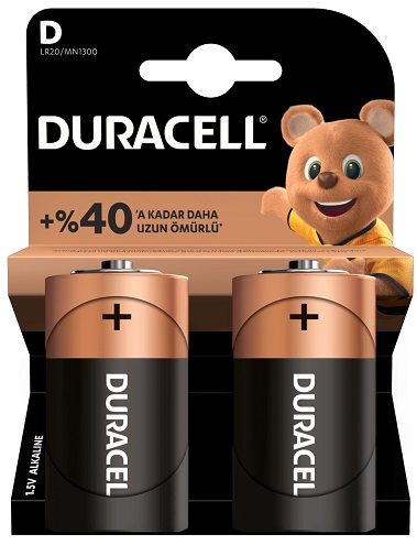 Duracell Pil 2’li D Büyük Boy Lr-20