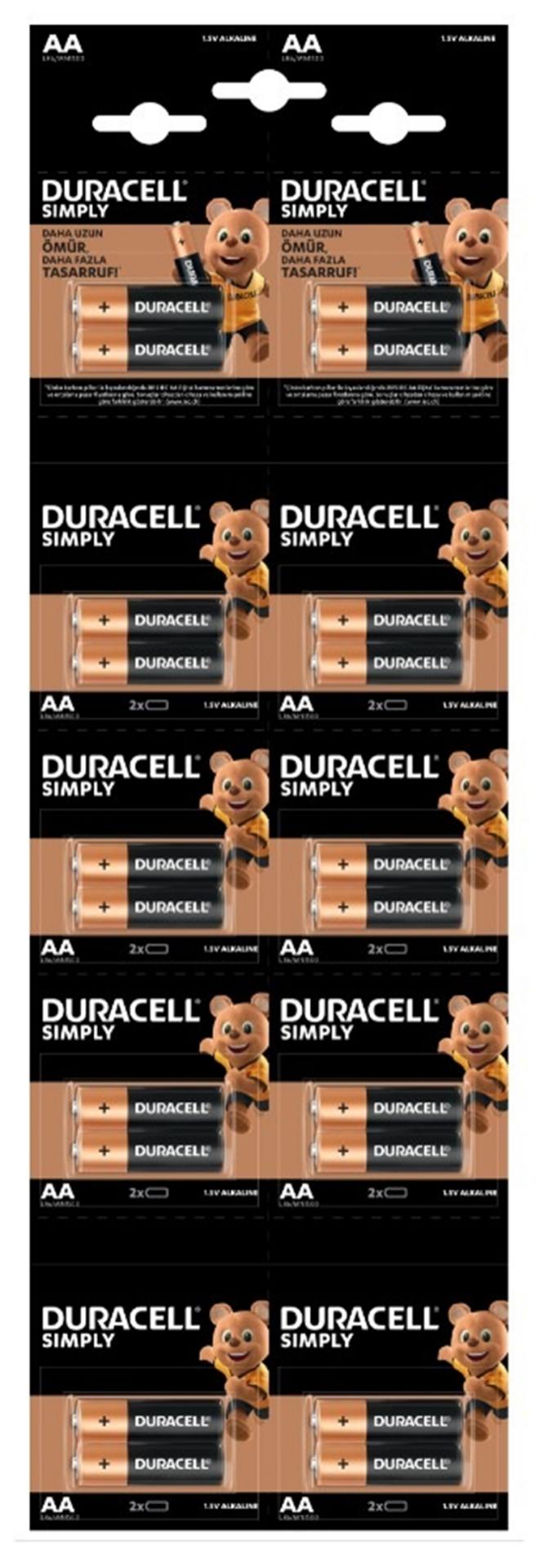 Duracell AA Kalem Pil 20’li Kartela (2x10)